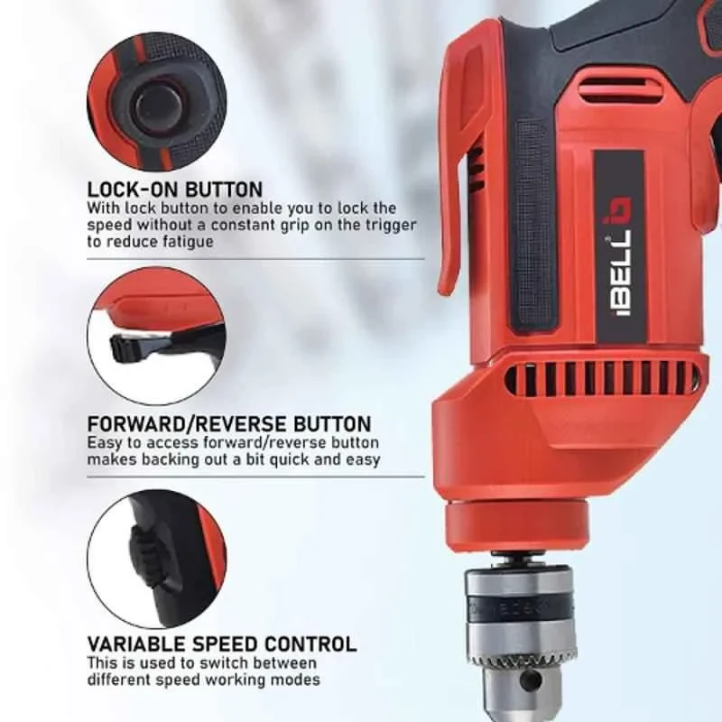 iBELL 10mm 500W Red Electric Drill IBL ED10-30 image-3