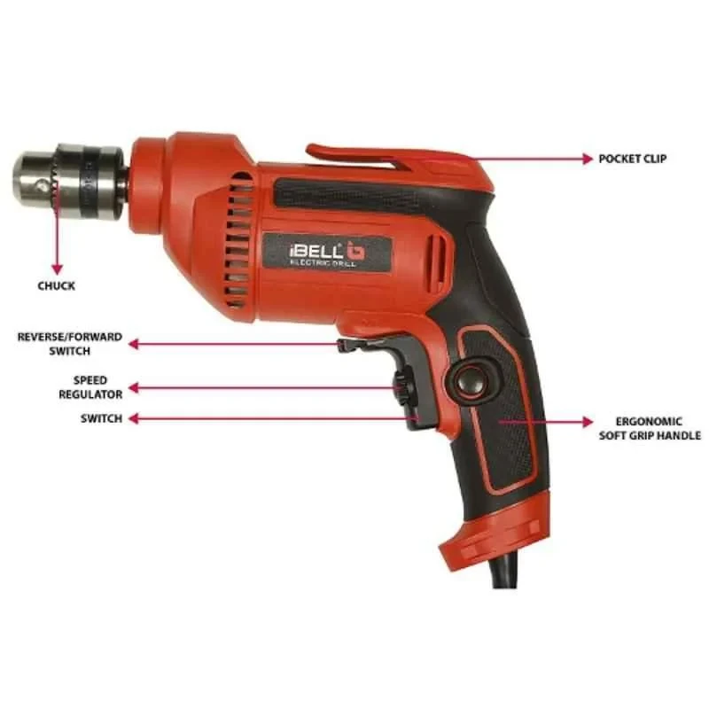 iBELL 10mm 500W Red Electric Drill IBL ED10-30 image-5