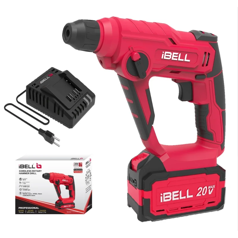 iBELL 20V Cordless Rotary Hammer Drill with 4Ah Battery and Charger CH20-10 image-1
