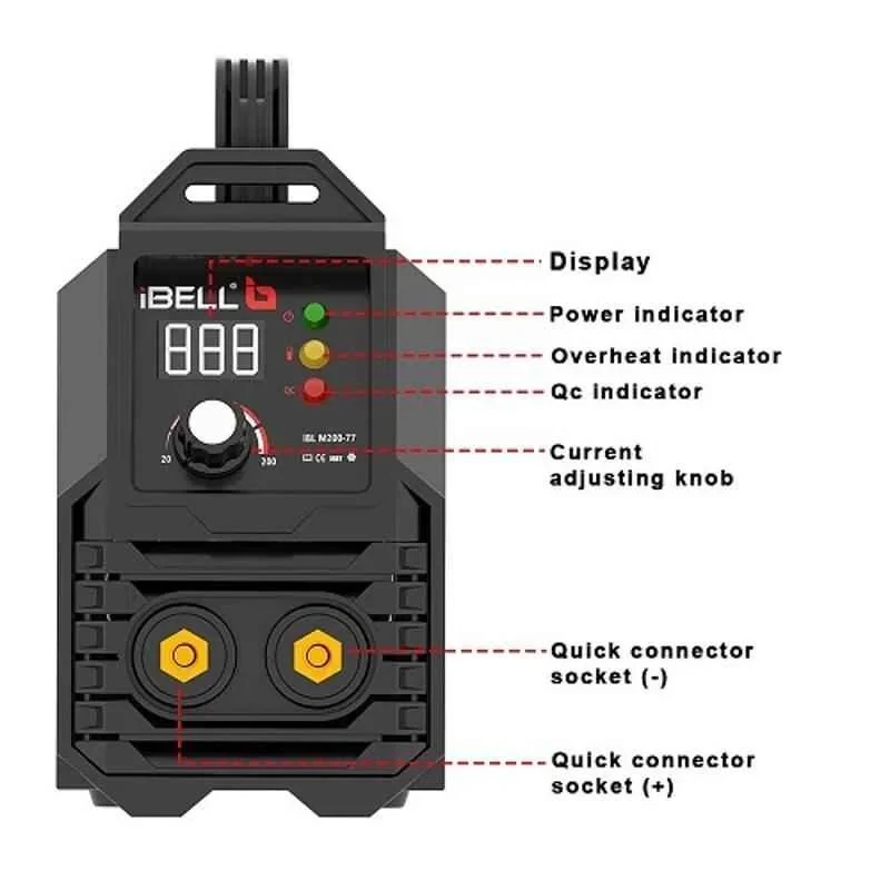 iBELL IGBT 220V Inverter Arc Welding Machine with Hot Start IBL M200-77 image-3
