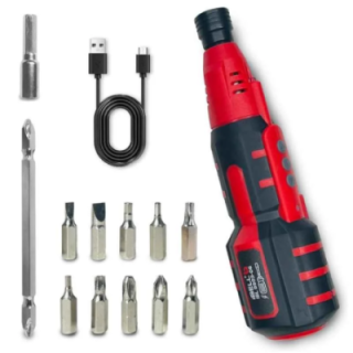 iBELL 6.35mm 3.6V Cordless Screwdriver and Tester with USB Micro-B Charging Port and 10 Pcs Screw Bits BS03-06 image-1