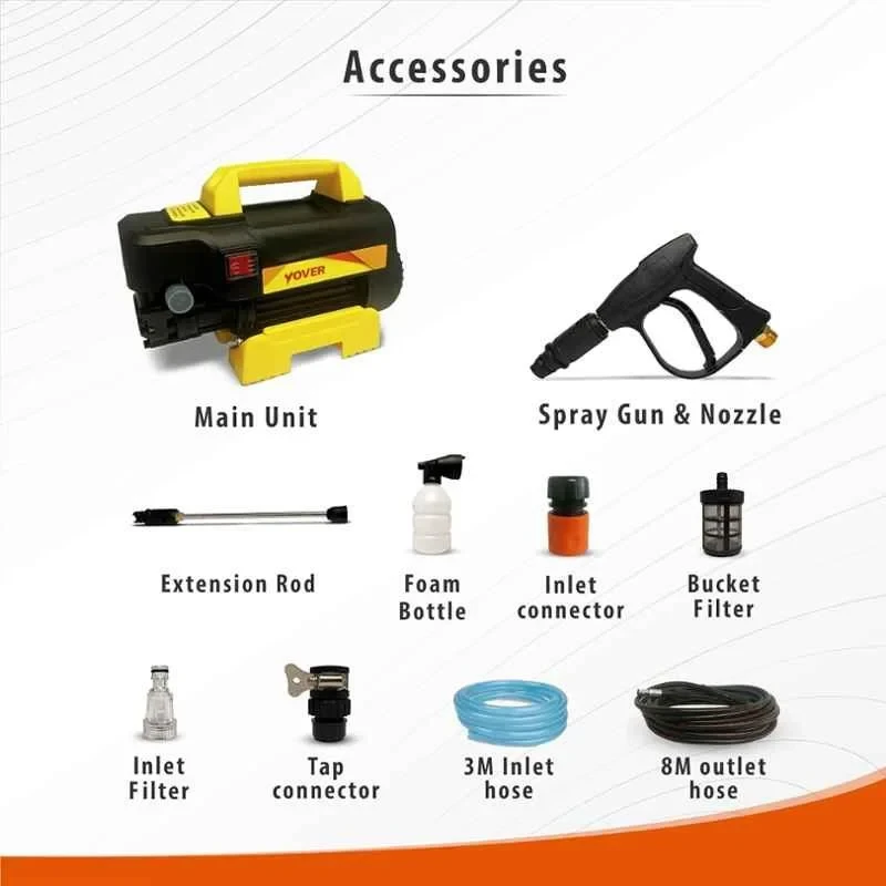 iBELL 130bar 8lpm 1900W Induction Motor High Pressure Washer with Accessories YO1900 image-2