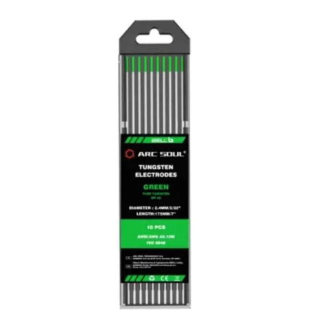 iBELL 2.4mm 175mm 300A Green Tungsten Electrode Pack of 10 Arc Soul image-1