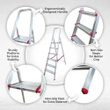 iBELL 6 Step Aluminium Foldable Ladder for Home with Sure Hinge Technology JY006 image-4