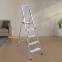 iBELL 5 Step Aluminium Foldable Ladder for Home with Sure Hinge Technology JY005 image-2