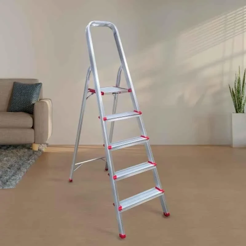 iBELL 5 Step Aluminium Foldable Ladder for Home with Sure Hinge Technology JY005 image-2