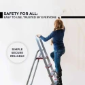 iBELL 5 Step Aluminium Foldable Ladder for Home with Sure Hinge Technology JY005 image-3