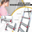 iBELL 5 Step Aluminium Foldable Ladder for Home with Sure Hinge Technology JY005 image-5