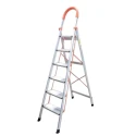 iBELL 150kg 6 Step Aluminium Heavy-Duty Foldable Ladder with Anti-Slip Wide Pedals JY106 image-1