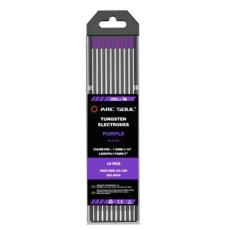 iBELL 1.6mm 175mm 300A Purple Tungsten Electrode Pack of 10 Arc Soul image-1