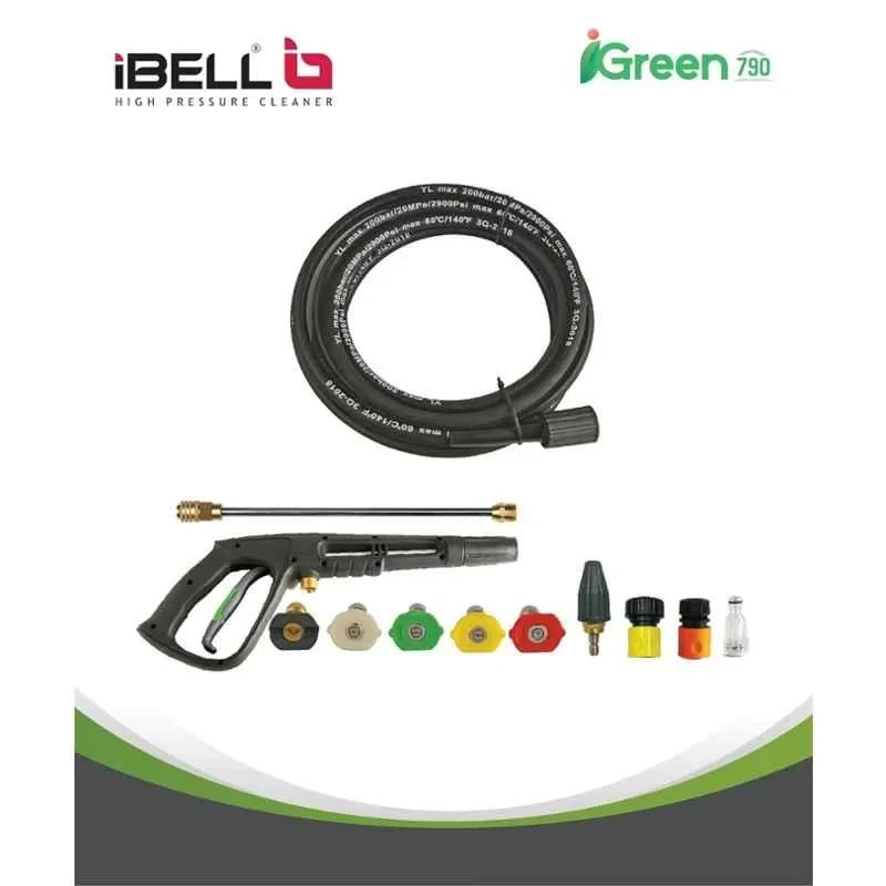 iBELL 220bar 8.2lpm 3350W Induction Motor Green High Pressure Washer with Accessories iGreen790 image-2
