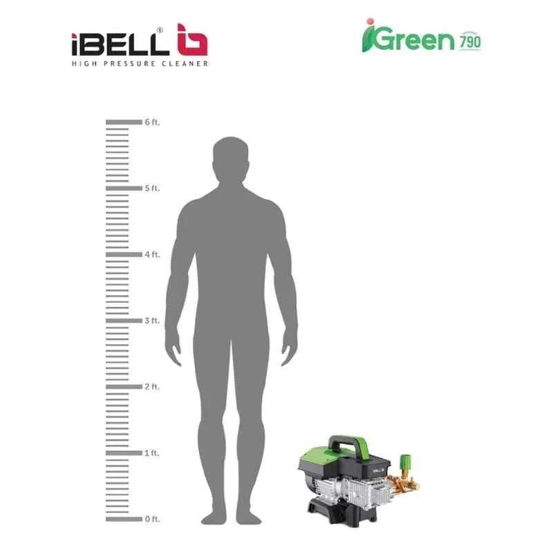 iBELL 220bar 8.2lpm 3350W Induction Motor Green High Pressure Washer with Accessories iGreen790 image-4