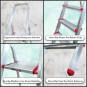iBELL 7 Step Aluminium Foldable Ladder for Home with Sure Hinge Technology JY007 image-3