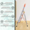 iBELL 150kg 4 Step Aluminium Heavy-Duty Foldable Ladder with Anti-Slip Wide Pedals JY104 image-3