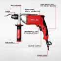 iBELL 1100W 0-3000rpm Red Industrial Impact Drill with 2 Selector Mode ID13-30 image-3