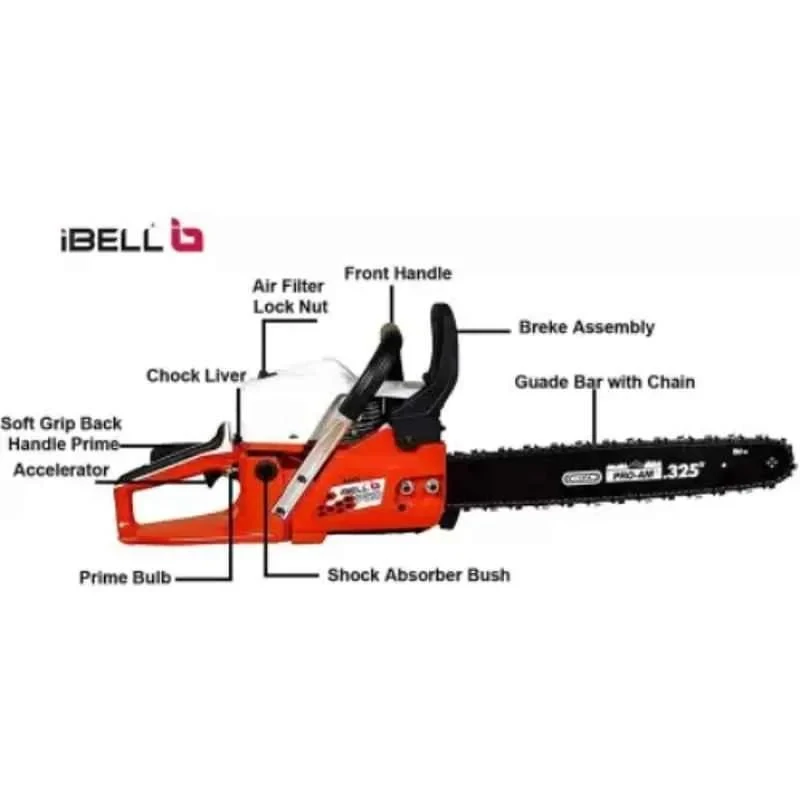 iBELL Pro 1856CS 18 inch 2.4kW 56cc Full Crank 2-Cycle Automatic Chain Oiler Cordless Chainsaw without Battery image-3