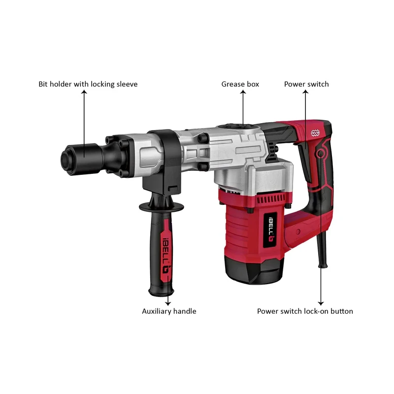 iBELL 6.5kg 1300W Demolition Hammer with Anti Vibration Control Handle DH20-30 image-3
