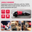 iBELL 1400W 9000rpm 125mm Angle Grinder with Side Handle & Guard AG25-50 image-4