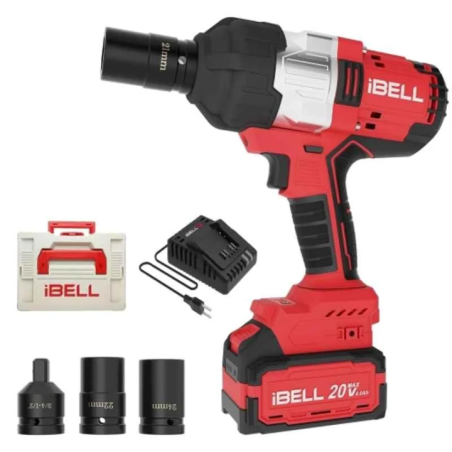 iBELL 1000Nm 20V Max Cordless Brushless Impact Wrench with Li-ion Battery & Charger BW1000 image-1