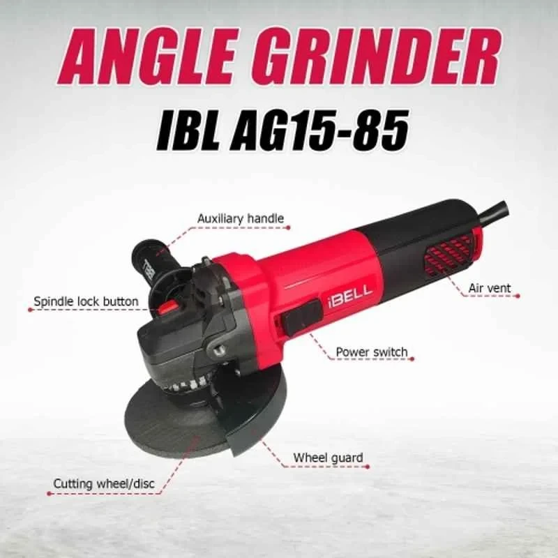 iBELL 1100W 11000rpm 115mm Angle Grinder with Grinding Wheel & Guard AG15-85 image-2