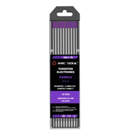 iBELL Arc Soul 2.4mm 175mm 300A Purple Tungsten Electrode Pack of 10 image-1