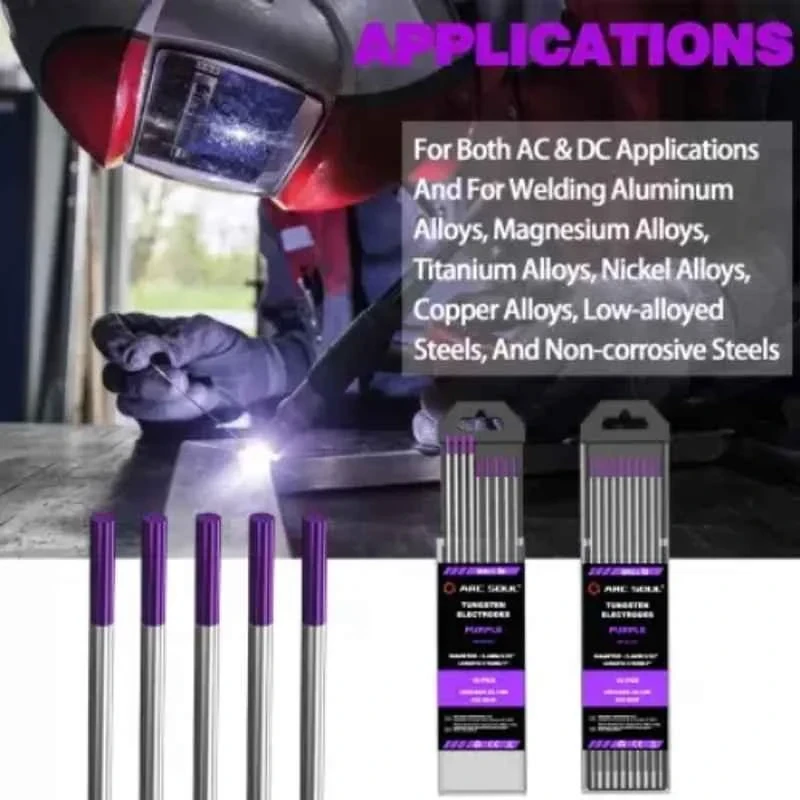 iBELL Arc Soul 2.4mm 175mm 300A Purple Tungsten Electrode Pack of 10 image-2