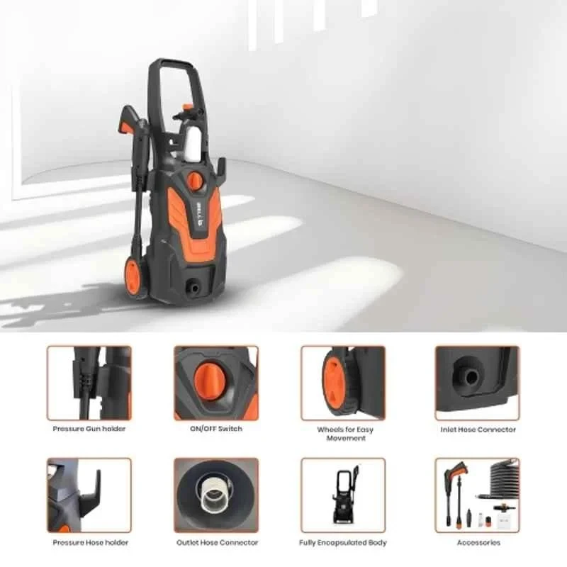 iBELL 1650W 120bar Black & Orange Universal Motor Pressure Washer WIND40 image-2
