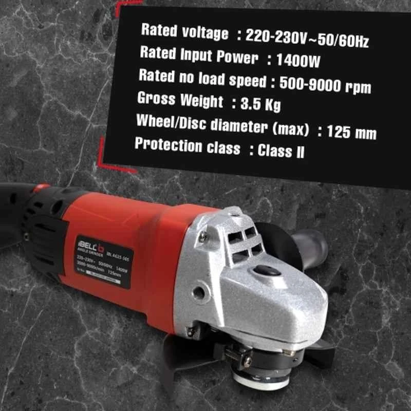 iBELL 1400W 500-9000rpm 125mm Angle Grinder with Side Handle & Guard AG25-50S image-2