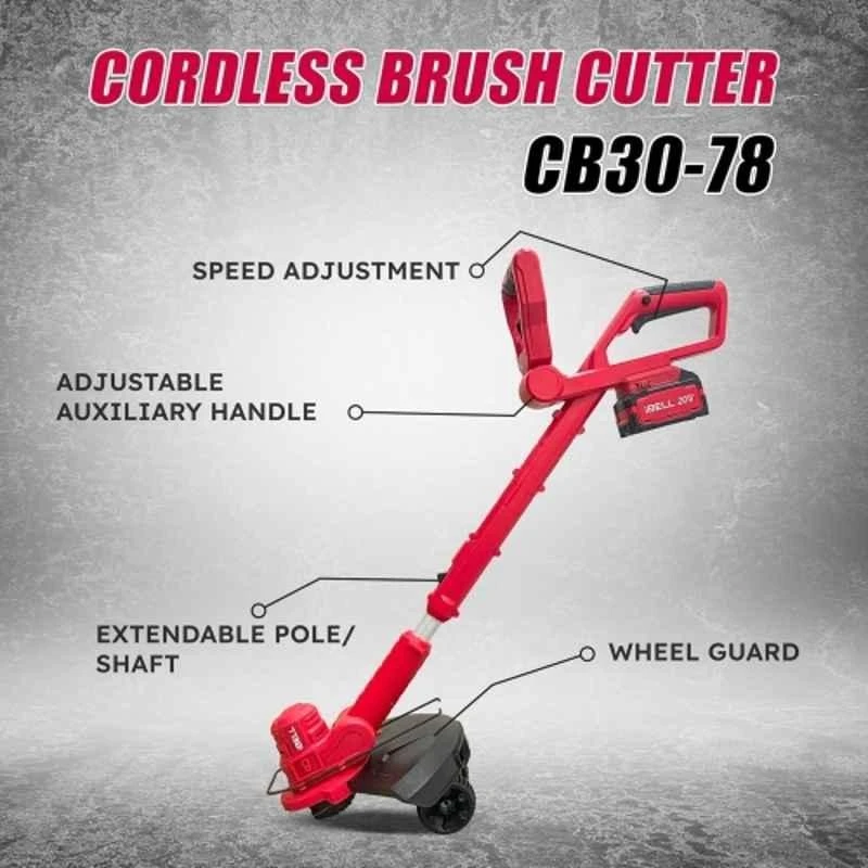 iBELL One Power 20V Red Cordless Brush Cutter with 4Ah Battery & Charger CB30-78 image-5