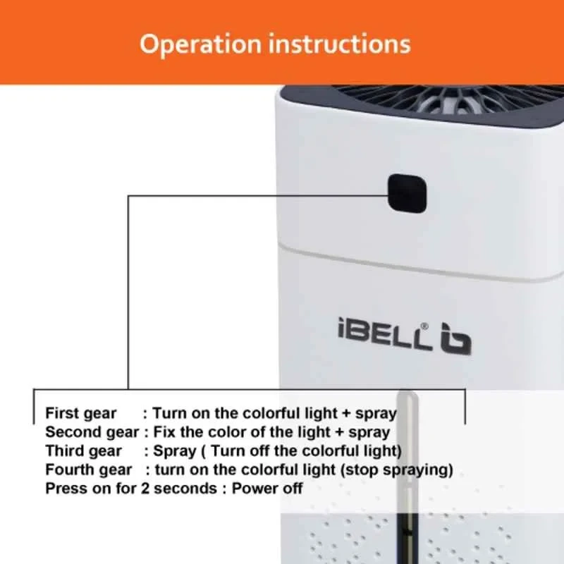 iBELL HU310QL 3W 1L White Portable Humidifier & Essential Oil Aroma Diffuser with Cool Mist image-5