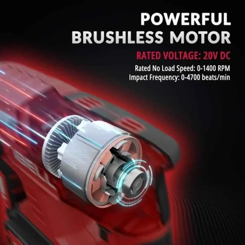 iBELL 1400rpm 2.2J Brushless Rotary Hammer Drill with 4Ah Battery & Charger BH22-47 image-5