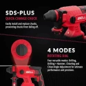 iBELL 1400rpm 2.2J Brushless Rotary Hammer Drill with 4Ah Battery & Charger BH22-47 image-6