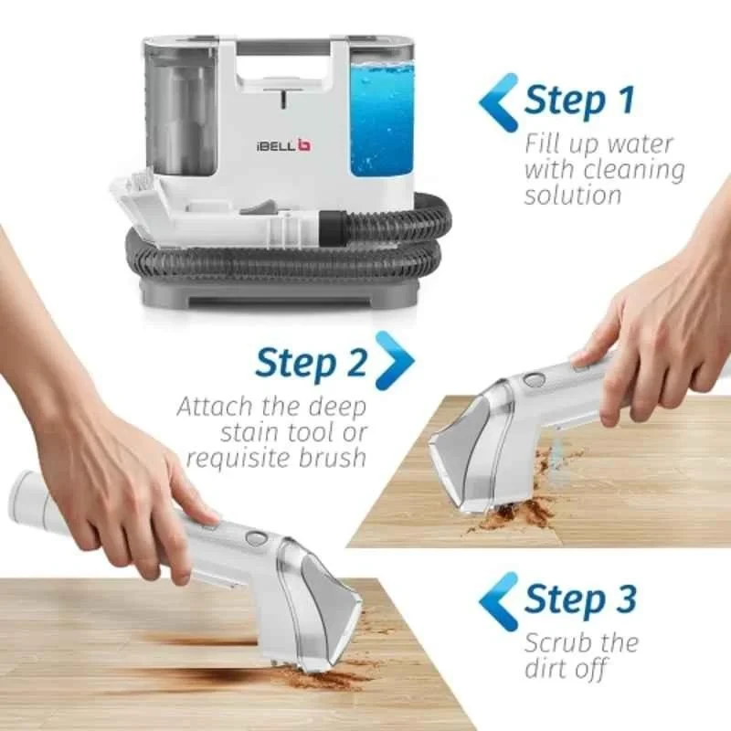 iBELL 12kPA 1.8 Litre Dual Tanks Portable Spot & Carpet Cleaner image-2