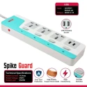 iBELL 2500W ABS White 3 Way Plug Board with 2 USB Socket & 5m Cord SG3245M image-2