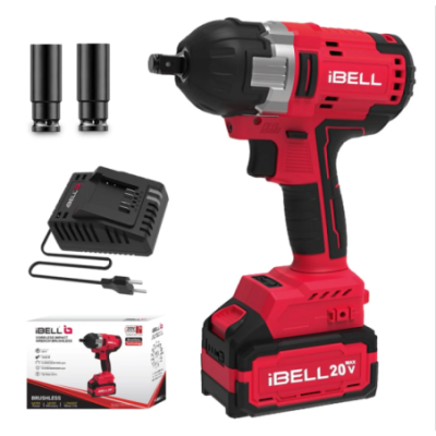 iBELL Brushless Cordless Impact Wrench with 4Ah Battery & Charger BW20-50 image-1