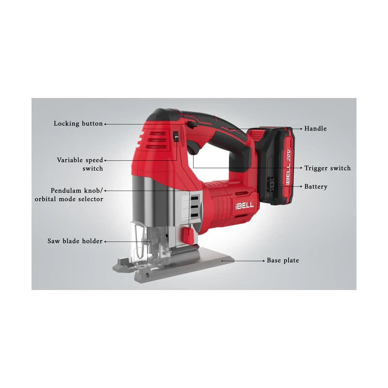 iBELL Cordless Brushless Jigsaw with 2Ah Battery & Charger One Power Series BJ29-65 image-2