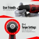 iBELL 12V DC 1500mAh Red Cordless Driver Drill with 1 Pc Charger 2 Pcs Battery & 32 Pcs Accessories IBL CD12-74 image-5