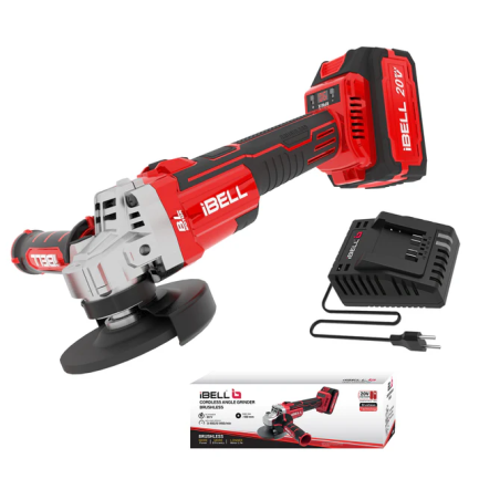 iBELL 20V 8500rpm Cordless Brushless Angle Grinder with 4Ah Battery & Charger BA20-25 image-1