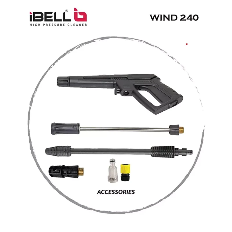 iBELL 165bar 7.6lpm 2400W Induction Motor Black & Orange High Pressure Washer with Accessories Wind240 image-2