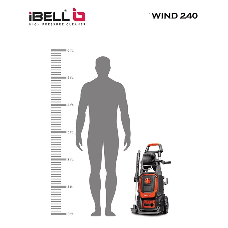 iBELL 165bar 7.6lpm 2400W Induction Motor Black & Orange High Pressure Washer with Accessories Wind240 image-3