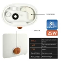 iBELL 25W 3L White Humidifier & Essential Oil Aroma Diffuser with Cool Mist HU1003L image-3