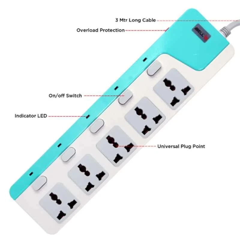 iBELL 2500W 5 Way Spike Guard with LED Indicator SG505X5 image-3