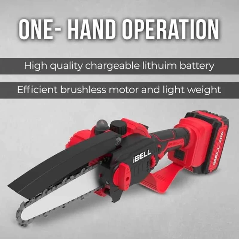 iBELL 600W 8 inch Battery Operated Brushless Cordless Chain Saw with 4Ah Battery & Charger BS20-08 image-3
