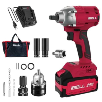 iBELL 20V Brushless Cordless Impact Wrench with 4Ah Battery & Charger BW20-32 image-1