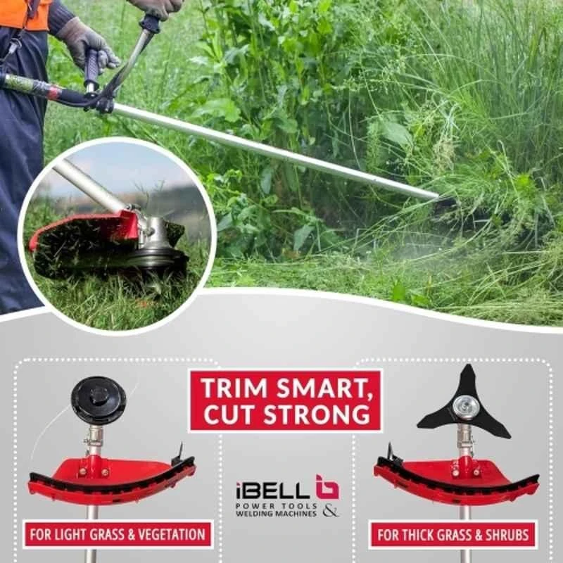 iBELL 2kW 2 Stroke Red Gasoline Brush Cutter with 28mm Shaft 4386BC image-4