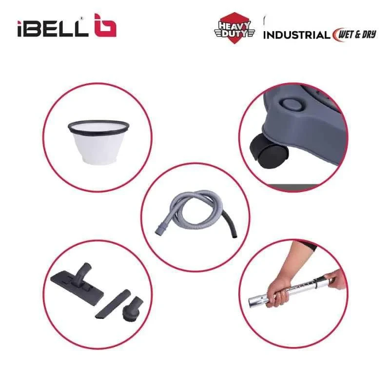 iBELL Cyclone 1600 Industrial Series 600W 20kPa 35L HEPA Wet & Dry Vacuum Cleaner image-2
