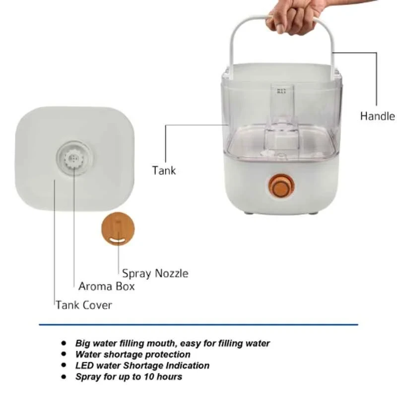 iBELL 25W 5L White Humidifier & Essential Oil Aroma Diffuser with Cool Mist HU1355L image-2