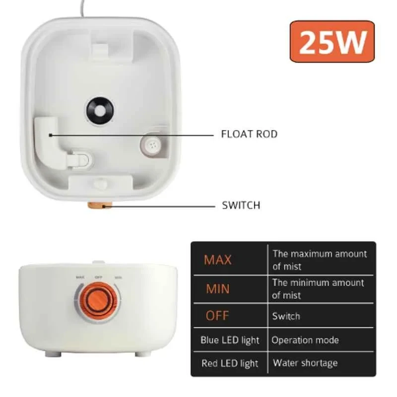 iBELL 25W 5L White Humidifier & Essential Oil Aroma Diffuser with Cool Mist HU1355L image-3