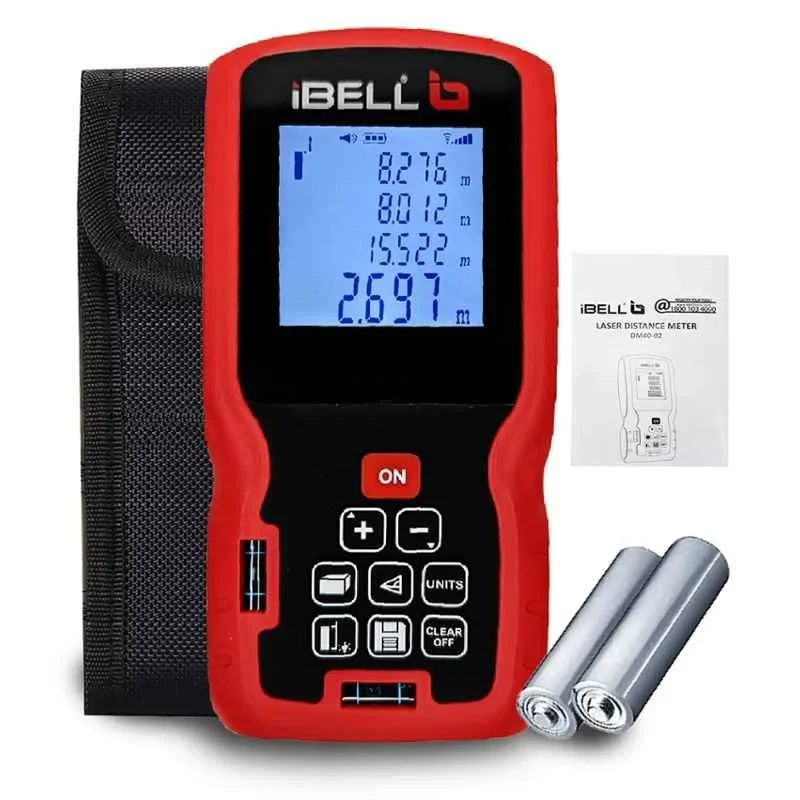 iBELL 40m 1.5V Laser Distance Meter with Backlit LCD