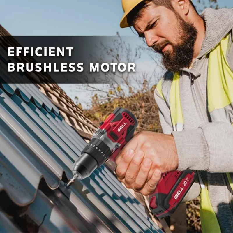 iBELL 20V 80Nm Brushless Cordless Impact Drill with Aluminium Chuck